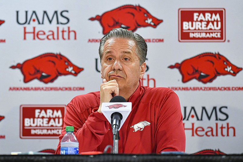 Arkansas Coach john calipari will bring several assistants from Kentucky to join his staff with the Razorbacks, according to a report from CBS Sports.(NWA Democrat-Gazette/Hank Layton)