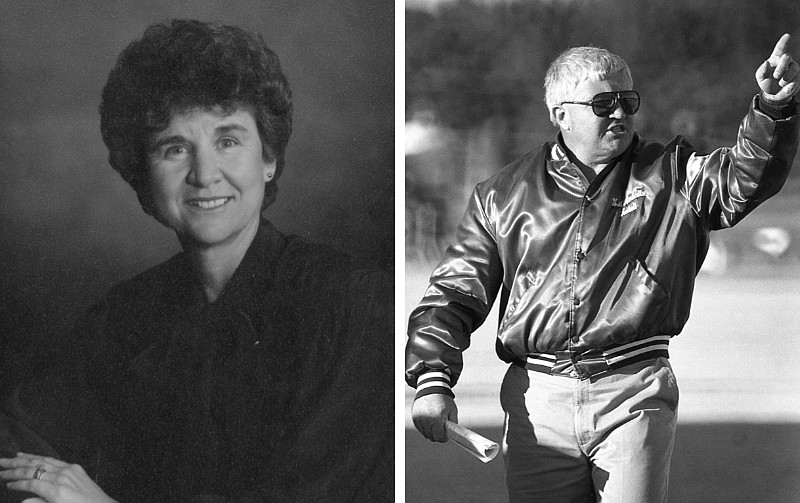 Mary Jane Gilbert (left) and Tommy Barnes, both members of the University of Arkansas at Monticello Sports Hall of Fame, are shown in these undated courtesy photos. Gilbert's 1977-78 women's basketball team and Barnes' 1988 football team have both been chosen for induction into the UAM Sports Hall of Fame. Both teams will be honored in a ceremony on Oct. 10, 2024, in the Green Room of the UAM University Center. (Photos courtesy UAM Athletics)