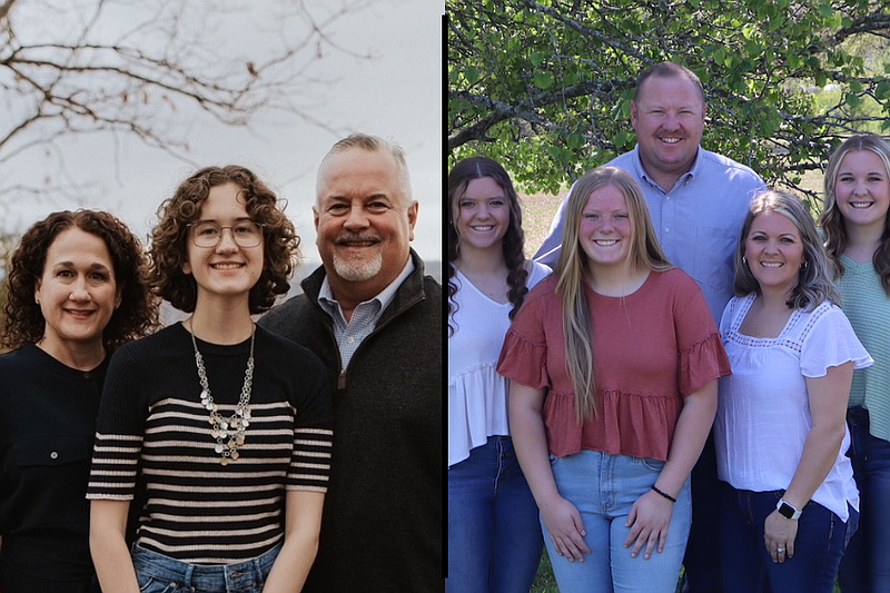 Contributed Photo (left) / Jamey Hulsey, right, is pictured with, left, Melissa Hulsey, and their daughter, Adeline Hulsey. Jamey Hulsey is running for the District 4 seat on the Walker County Board of Commissioners. Contributed Photo (right) / Gene Wilson, candidate for the Walker County Board of Commissioners District 4 seat, is shown here with his wife and daughters.