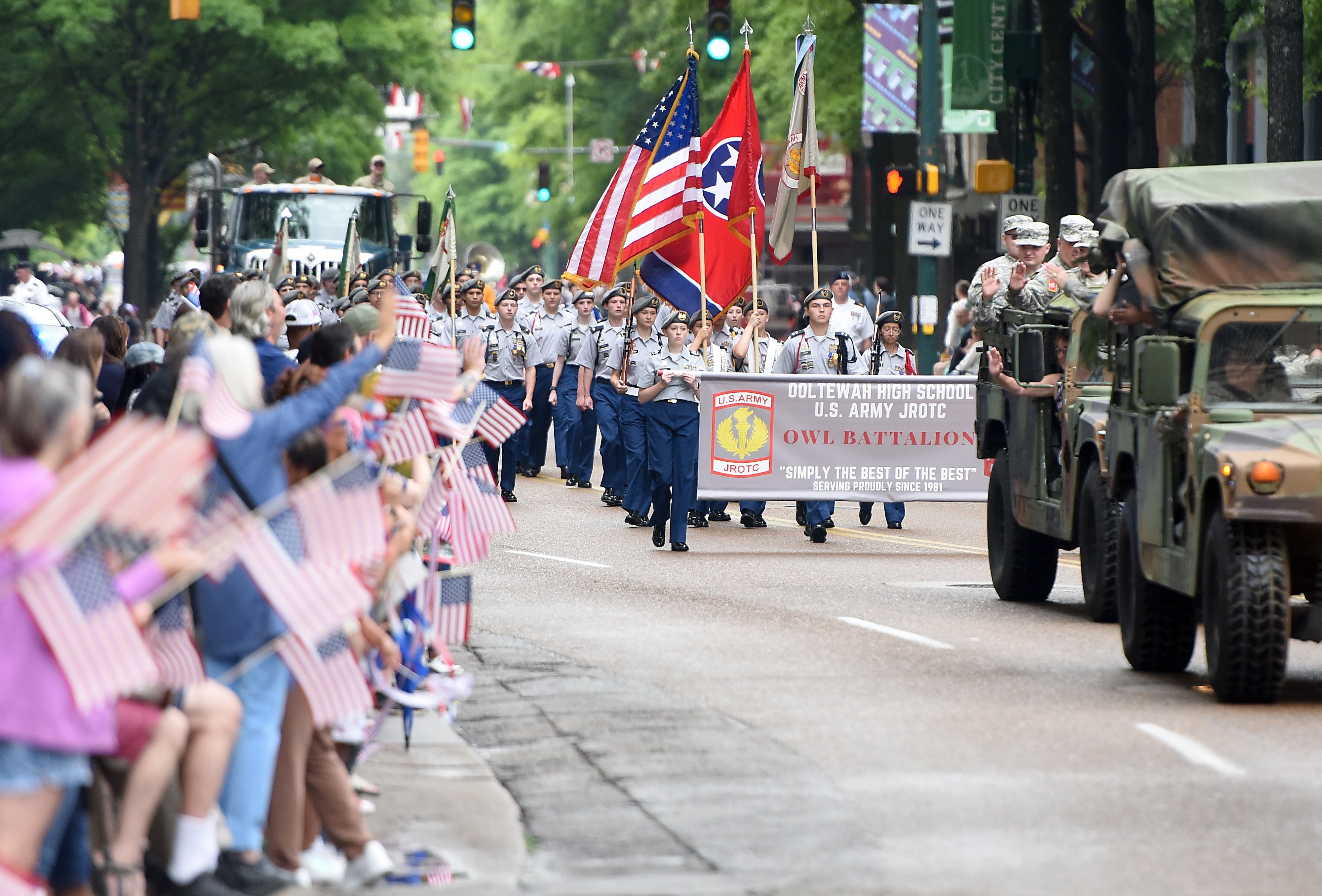 Staff photo by Matt Hamilton/ Crowds gather for the 75th Armed Forces Day Parade on Friday, May 3, 2024.