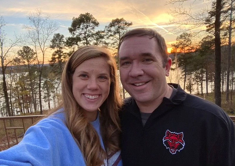 Brittany Stillwell and Aaron Sadler met through a dating app, Hinge. Their first date was on Feb. 20, 2020, just before the covid-19 pandemic sent Arkansans into isolation. “I wonder if we would have gotten to April 13 quicker if there hadn’t been a pandemic,” Brittany says. “But at the same time, our relationship unfolded in a really cool way because of the pandemic.”
(Special to the Democrat-Gazette)