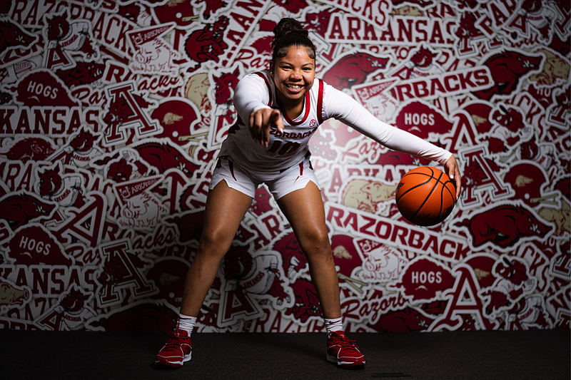 Guard Kiki Smith during her official visit to Arkansas.