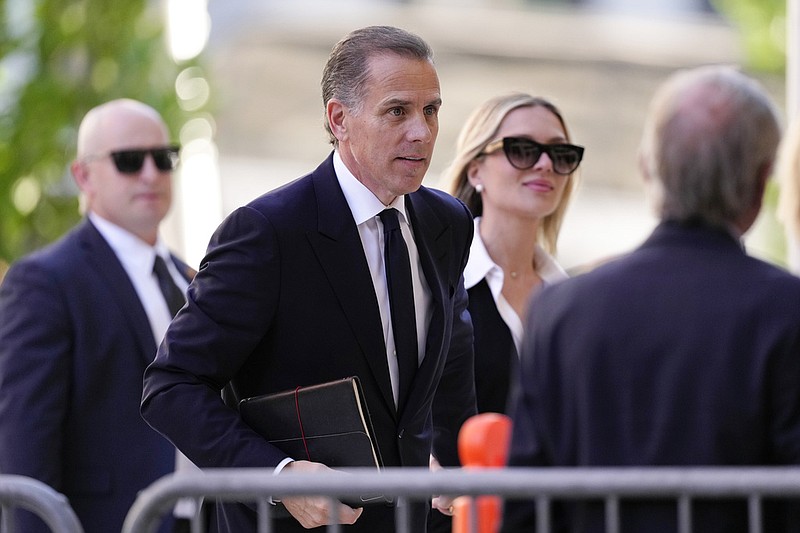 Hunter Biden arrives to federal court with his wife, Melissa Cohen Biden, Monday, June 10, 2024, in Wilmington, Del. (AP Photo/Matt Slocum)