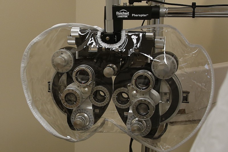 A phoropter, an instrument used by ophthalmologists to determine patients' eyeglass prescriptions, is pictured in Ada, Okla., in this Sept. 17, 2019 file photo. (AP/Sue Ogrocki)