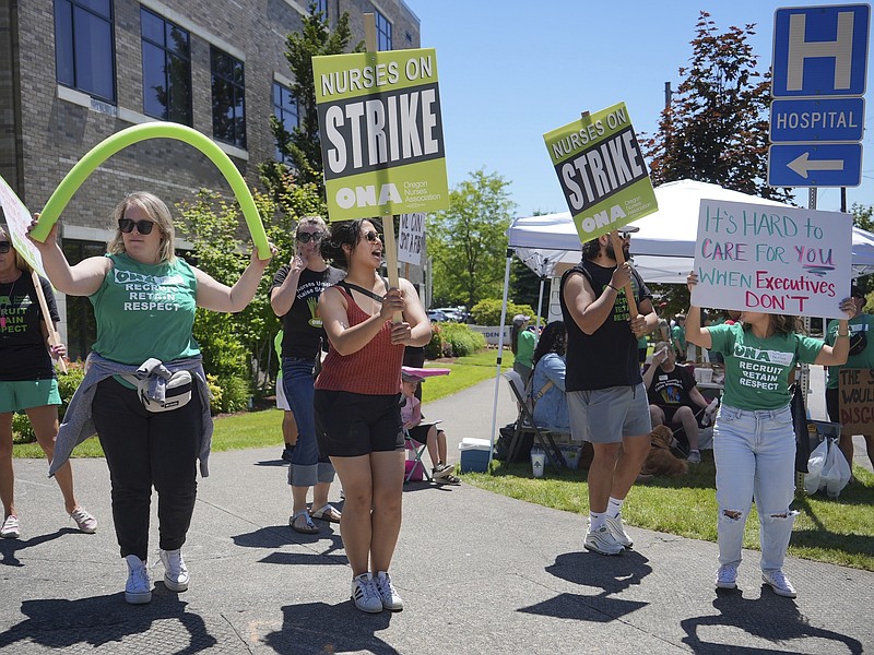 Nurses in Oregon take to the picket lines to demand better staffing ...