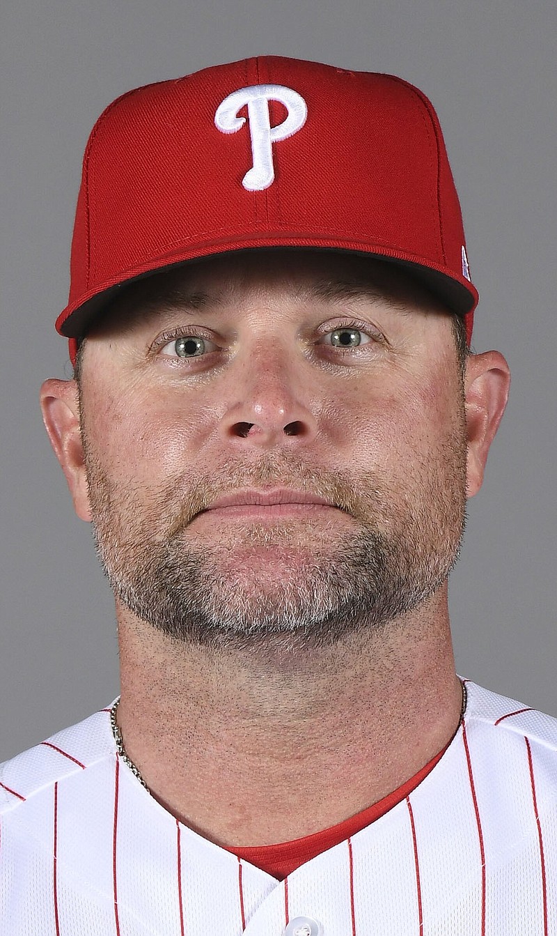 This is a 2021 photo of Joe Dillon of the Philadelphia Phillies baseball team. This image reflects the Philadelphia Phillies active roster as of Tuesday, Feb. 23, 2021 when this image was taken. (Miles Kennedy/MLB Photos via AP)