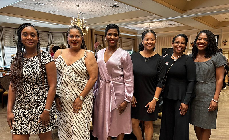 LaTasha Mays, Daphne Gaulden, Daphne McBeth, Andrea Lewis, Liz Hicks and Tamika Edwards at the seventh annual Compassion in Action Re-Entry Roast & Toast, held June 27, 2024, at the Chenal Country Club.
(Arkansas Democrat-Gazette/Helaine R. Williams)