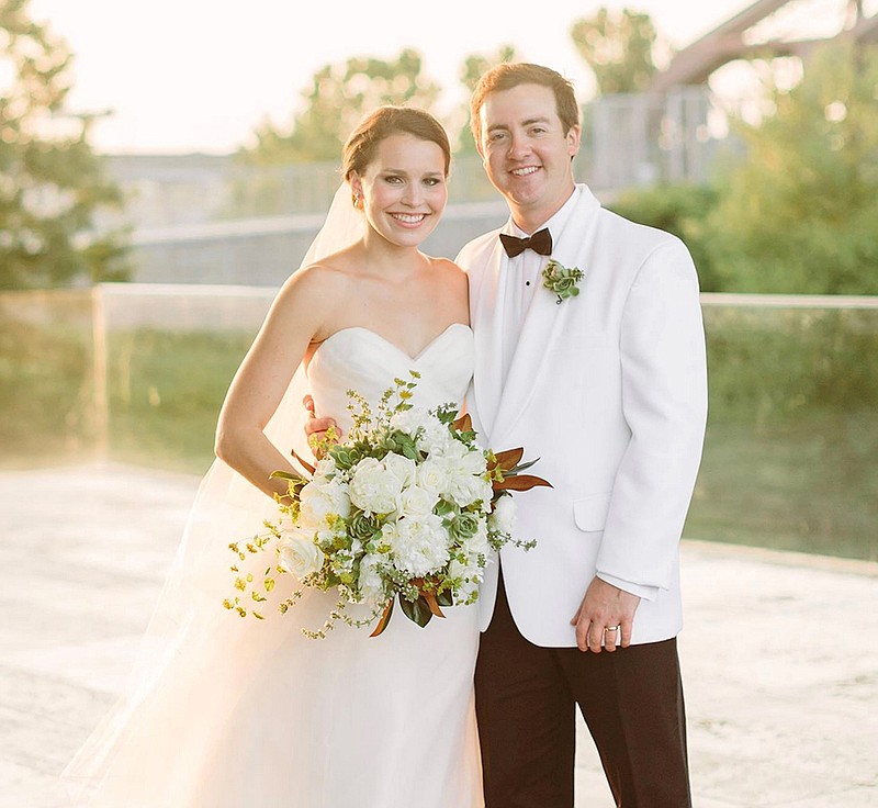 Lucy Speed and Quinten Whiteside were married on Aug. 8, 2015. They met while working for then U.S. Sen. David Pryor in Washington, D.C. Before Lucy got her own place, she roomed with four or five other women. Quinten became fast friends with them by buying pizza for everyone. “They all still talk about that,” he says. “We were at a wedding two years ago and they were like, ‘Remember when you bought us pizza that time?’” (Special to the Democrat-Gazette/Kati Mallory Fine Art Photography)