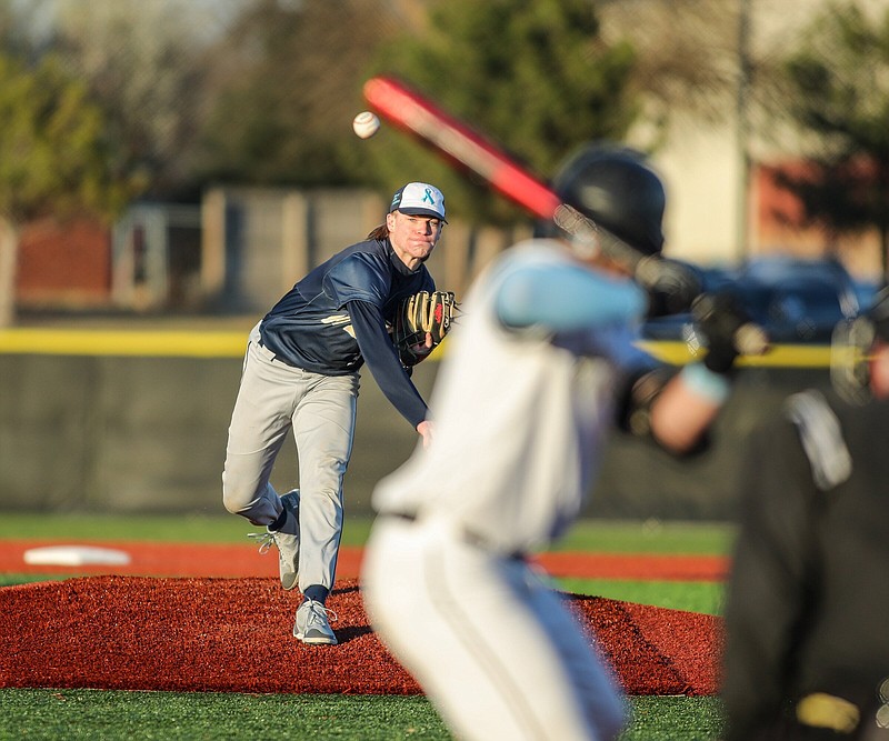 Former Bentonville West standout Dawson Price (shown pitching in March 2023) was a 20th-round pick by the Detroit Tigers during Tuesday’s portion of the MLB Draft. Price is the first former West player to be drafted.
(Special to the NWA Democrat-Gazette/Brent Soule)