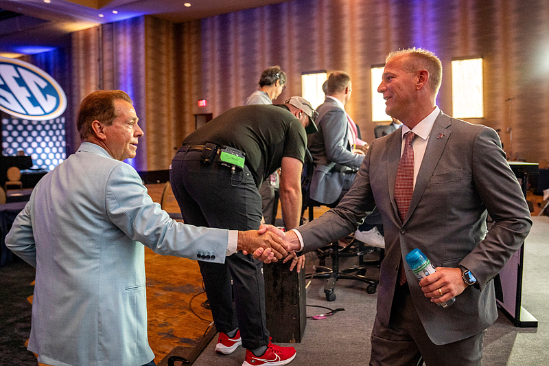 SEC Media Days Report: Nick Saban reunites with former players, successor | Whole Hog Sports