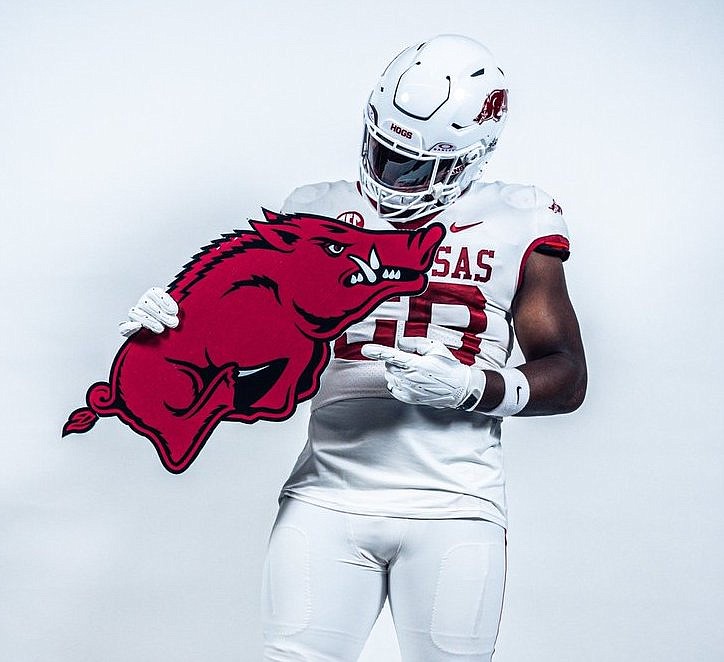 OL Lionel Prudhomme during his officail visit to Arkansas in June.