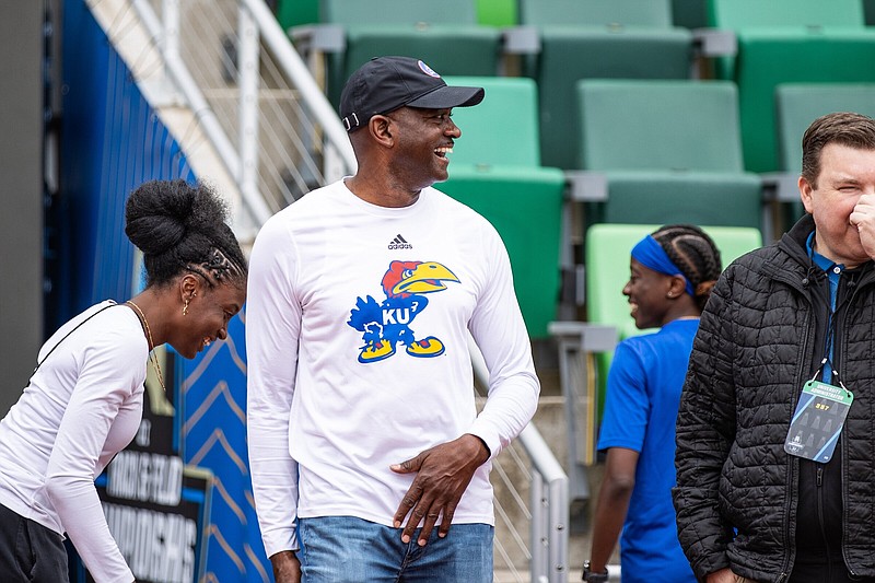 Stanley Redwine, the track and field coach for the U.S. Olympic team in Paris, was a four-time All American at Arkansas and a three-time U.S. champion in the 800 meters. He competed at the Olympic Trials five times between 1980 and 1996, but he never qualified for the Olympics.
(Photo courtesy of Kansas Athletics)