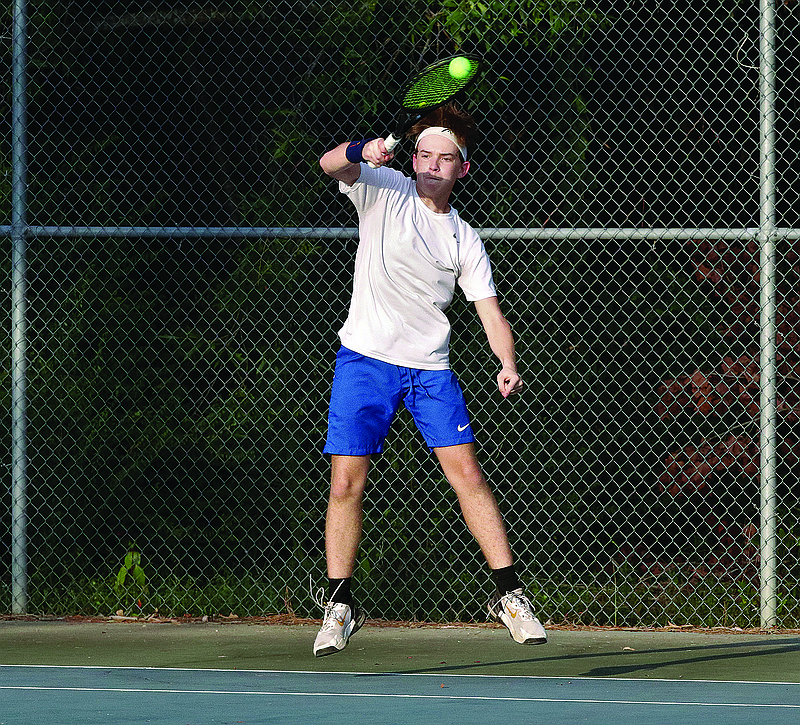 Parkers Chapel's Jordis Battisto returns a shot during action last season. Parkers Chapel opens its tennis season Aug. 20 at Fordyce.