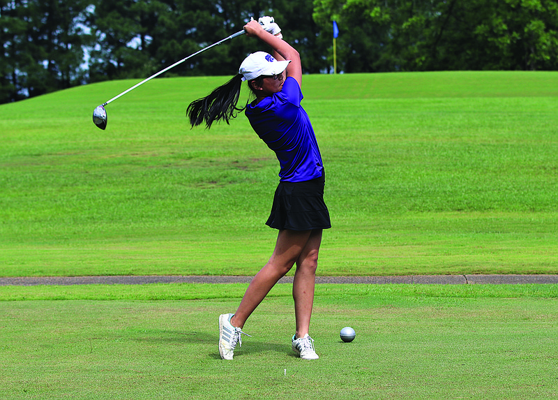 El Dorado's Daphny Chen hits a shot at the Lions Club while competing last year. The senior will play her final match Tuesday in the 5A State Girls Tournament at Paragould.