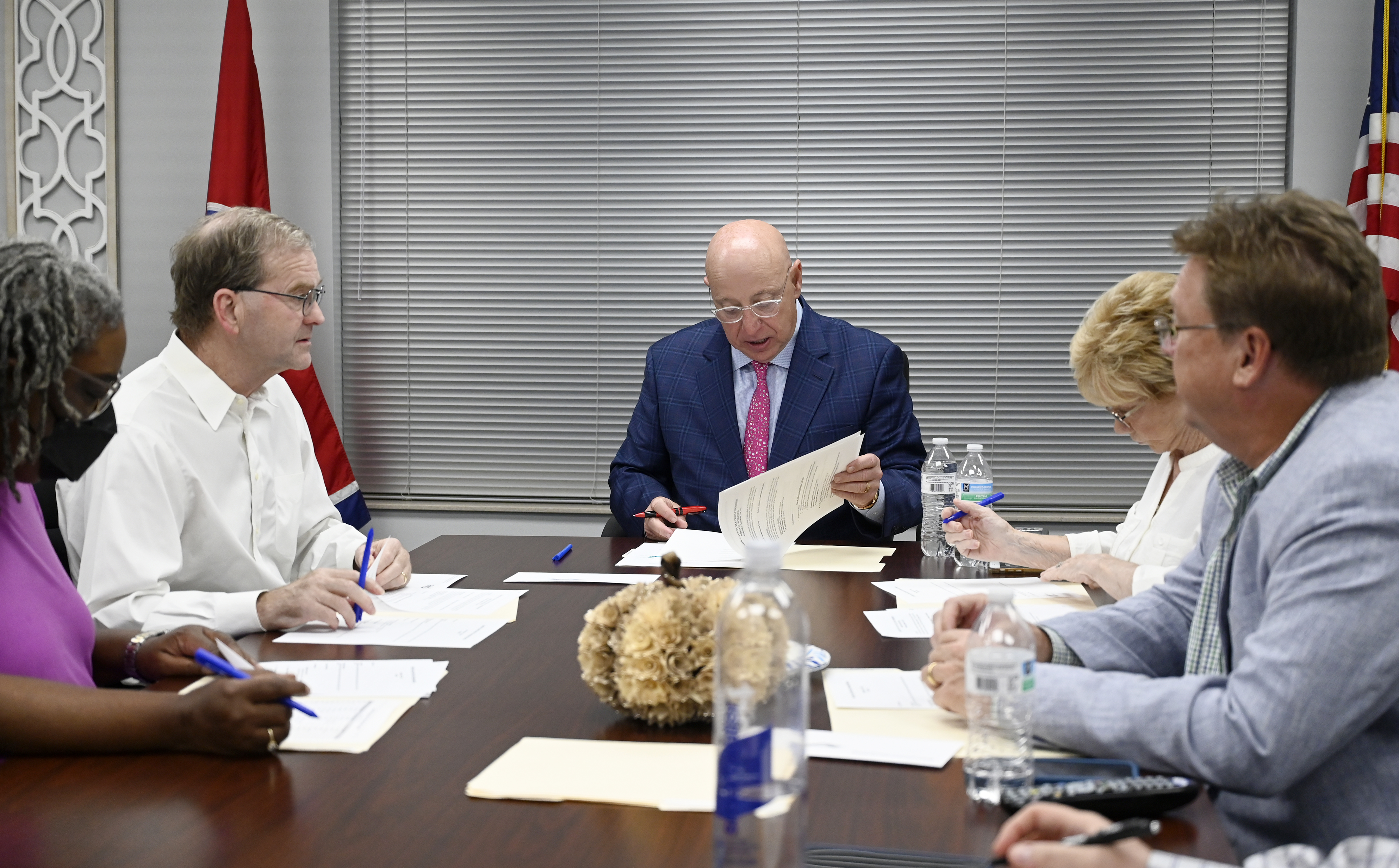 Staff photo by Abby White / Chairman Micheal Walden leads the election commission meeting post-presidential election. The Hamilton County election commission held a meeting shortly before the polls closed on Tuesday, November 5, 2024.