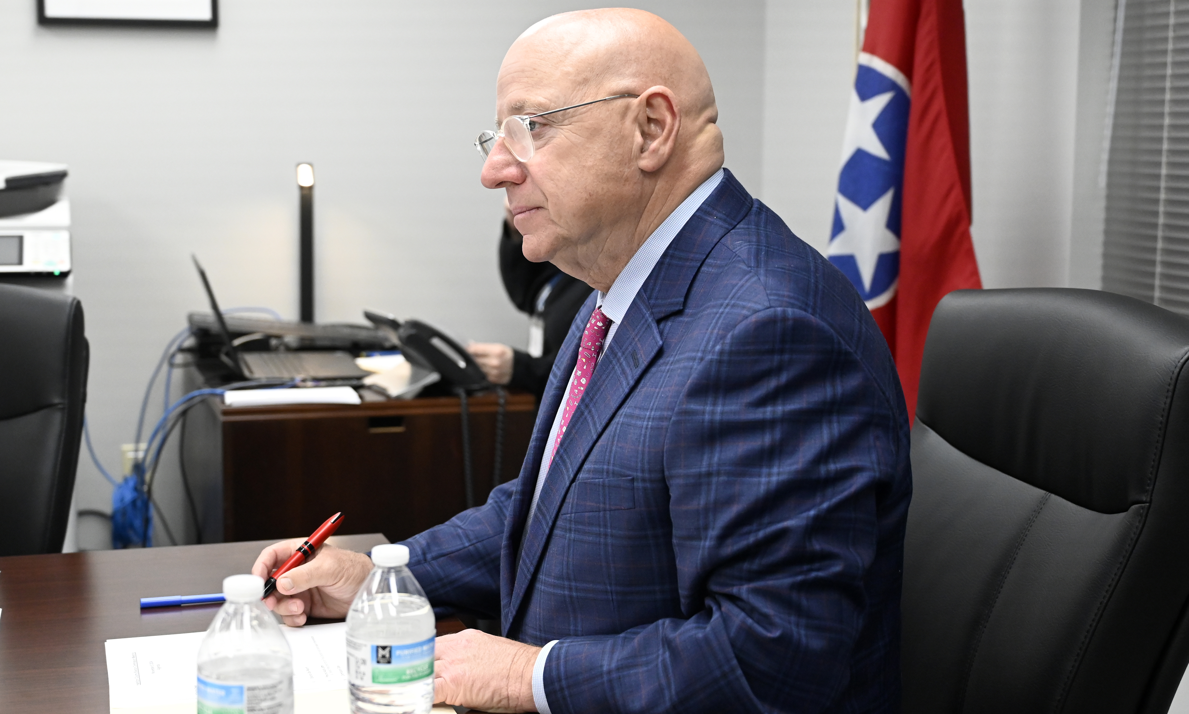 Staff photo by Abby White / Chairman Micheal Walden leads the election commission meeting post-presidential election. The Hamilton County election commission held a meeting shortly before the polls closed on Tuesday, November 5, 2024.