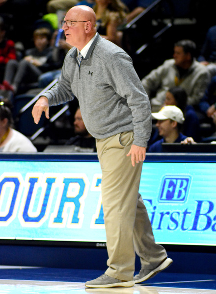 Staff Photo by Robin Rudd / Randy Casey is the first year coach of the Bulldogs. The University of Tennessee at Chattanooga Mocs hosted the Tennessee Wesleyan Bulldogs at McKenzie Arena on December 18, 2024.