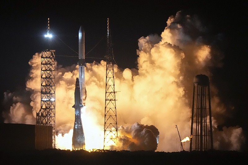 Blue Origin's New Glenn rocket lifts off from Launch Complex 36 at the Cape Canaveral Space Force Station, Thursday, Jan. 16, 2025, in Cape Canaveral, Fla. (AP Photo/John Raoux)