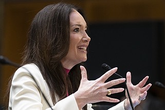 Brooke Rollins speaks during a Senate Agriculture, Nutrition, and Forestry Committee hearing on her nomination for Secretary of Agriculture, Thursday, Jan. 23, 2025, in Washington. (AP Photo/Jacquelyn Martin)