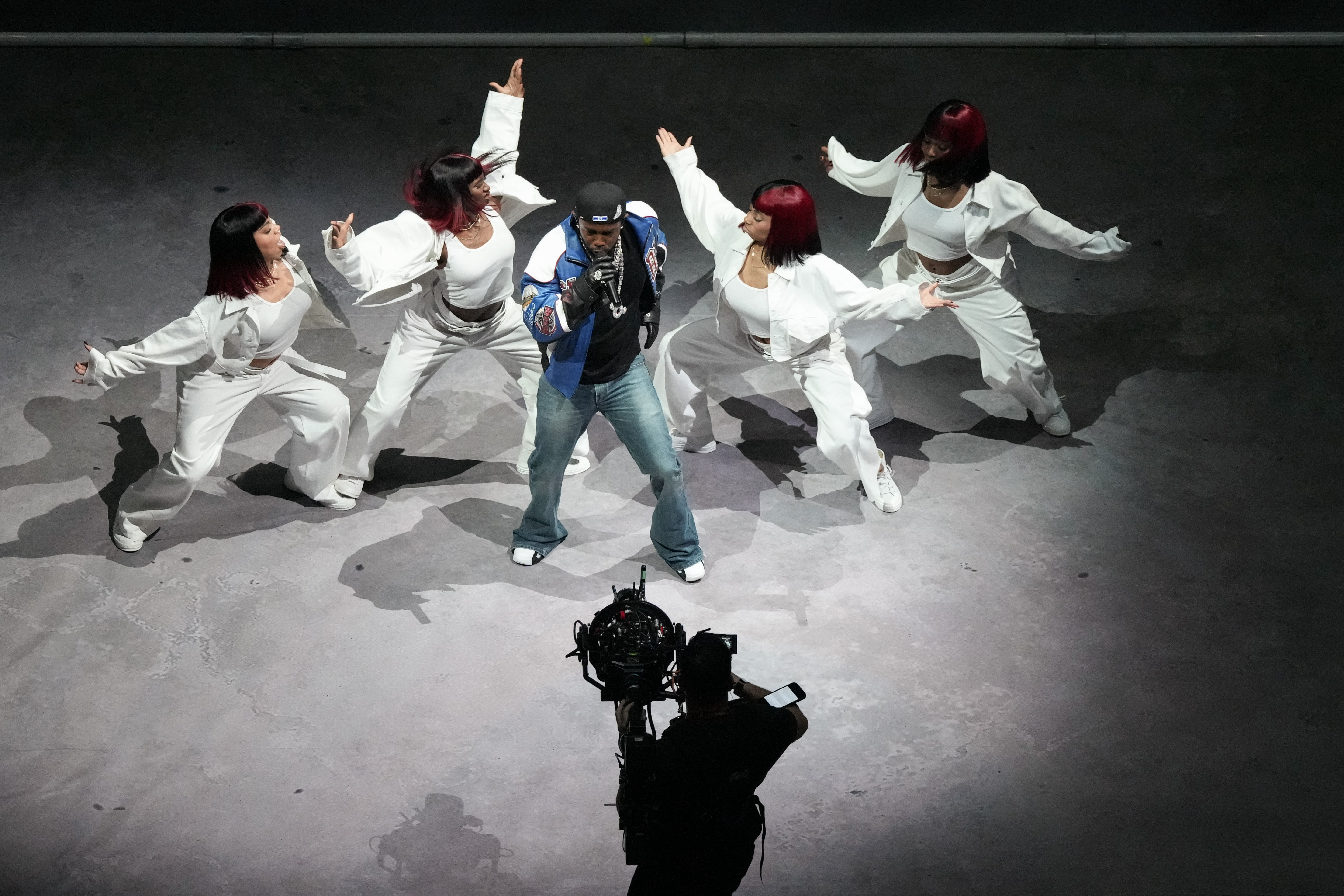 Kendrick Lamar performs during halftime of the NFL Super Bowl 59 football game between the Kansas City Chiefs and the Philadelphia Eagles, Sunday, Feb. 9, 2025, in New Orleans. (AP Photo/Godofredo A. Vásquez)