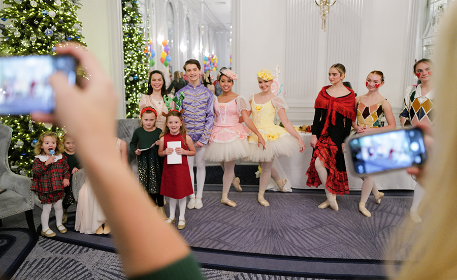Photo by Mark Gilliland / Children and ballett performers pose for photos