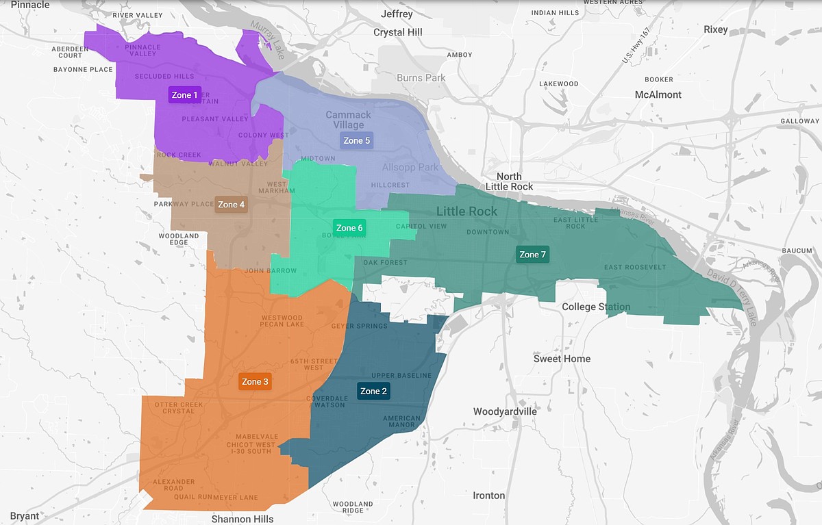 Little Rock School District releases third draft of election zone map
