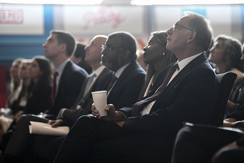 Senator John Boozman, R-Arkansas, listens to a speech  during an event celebrating the start of the Goldman Sach’s Investment in Rural Communities initiative in Arkansas at the William J. Clinton Library and Museum on Friday, October 27. The announcement in Arkansas will feature a significant commitment in Hope Enterprise Corporation as part of a larger $100 million investment in rural small businesses...(Arkansas Democrat-Gazette/Stephen Swofford)