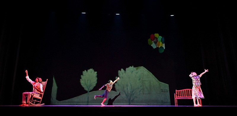 ENTERTAINMENT: Malcolm X meets Redd Foxx in world premiere 2 “The Remember Balloons,” based on the award-winning children’s book by Jessie Oliveros, uses contemporary choreography, an original score and digital projections to tell the story of a child and his grandfather facing Alzheimer’s, onstage Wednesday at Fayetteville’s Walton Arts Center.
(Special to the Democrat-Gazette/Shane Wynn)