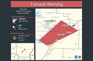 EF-1 tornado confirmed in Hot Spring County on Saturday; no