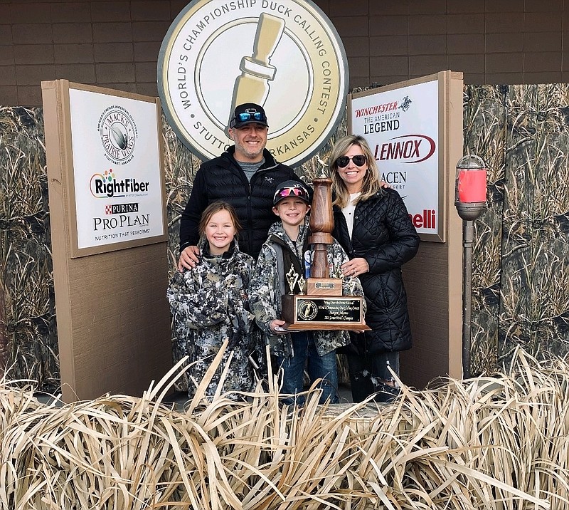 Hayes Kibe secured his first Intermediate World Championship in 2021. Kibe is pictured in 2021 with his dad, Zach Kibe; mom, Andrea Kibe; and sister, Austyn Kibe. (Special to the Commercial)