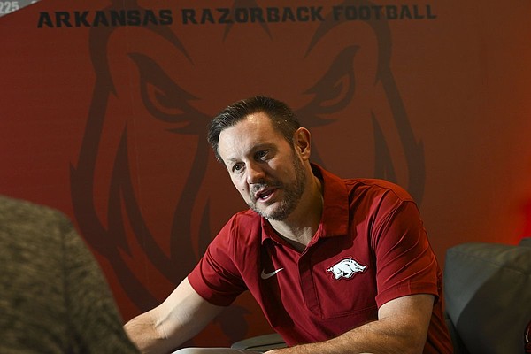Arkansas football coach Ryan Silverfield discusses reconstruction of program