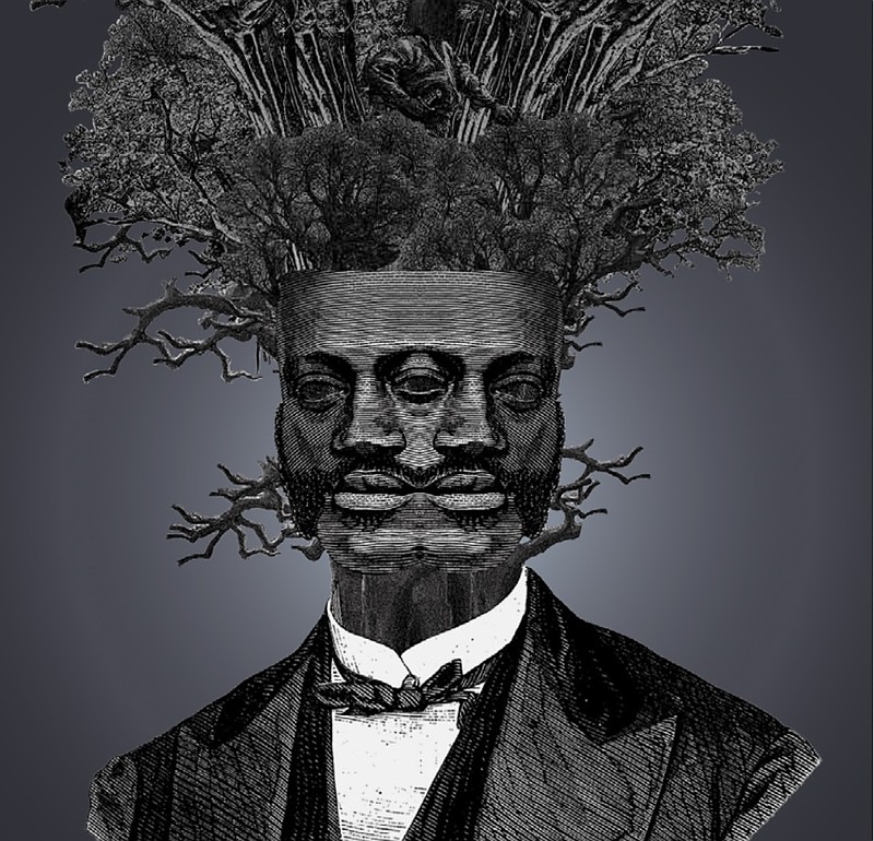 “Intertwined (Johnathan Jasper Wright)” by Zaire Miles-Moultrie is part of the Delta National Small Prints Exhibition, on display at the Bradbury Art Museum at Arkansas State University in Joneboro.
(Special to the Democrat-Gazette)