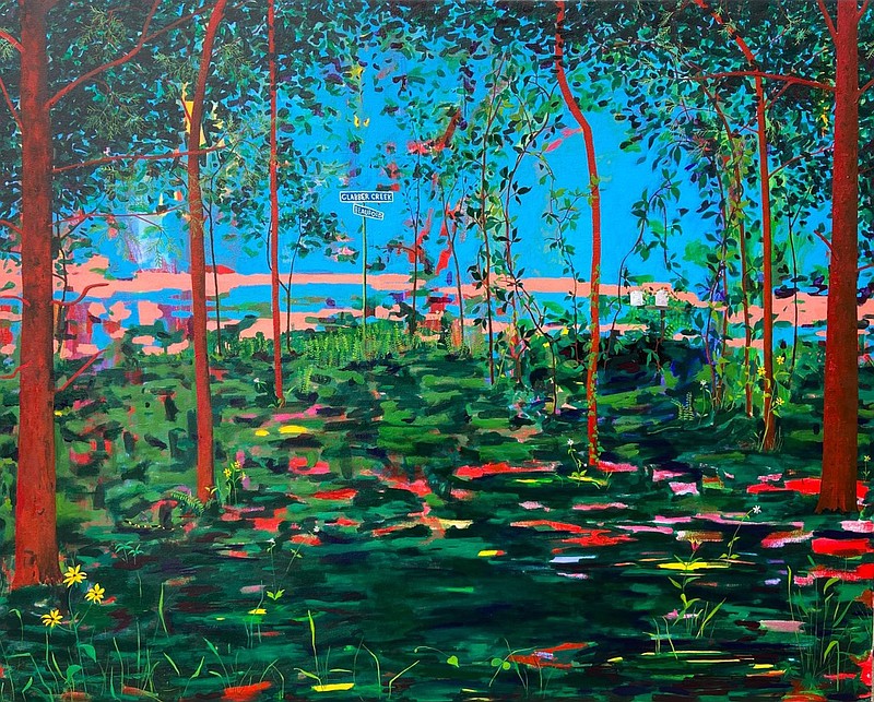 “Clabber Creek” by Steven Wise, “Threshold: impractical; distraction” by Sammy Peters and “Two Black Birds” by Kathryn Sixbey are on display through March at Justus Fine Art Gallery in Hot Springs. 

(Special to the Democrat-Gazette)