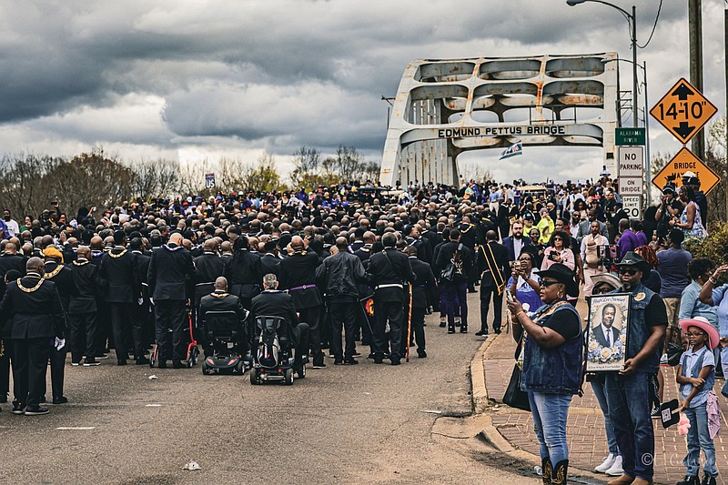 A sea of thousands gathers at the Edmund Pettus Bridge in Selma, Ala., on Sunday, March 8, 2026, to honor the foot soldiers who paved the way. (Pine Bluff Commercial/Eplunus Colvin)