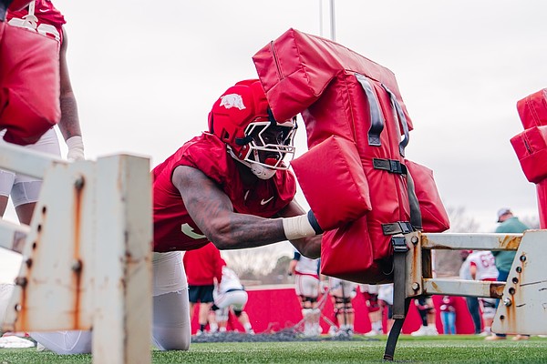 Productive senior Quincy Rhodes leads cast of Arkansas football defensive ends