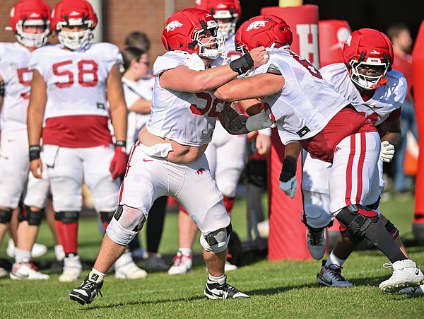 Arkansas football notebook: Razorbacks OL put in extra time for Ryan Silverfield's favorite play in spring practice No. 7