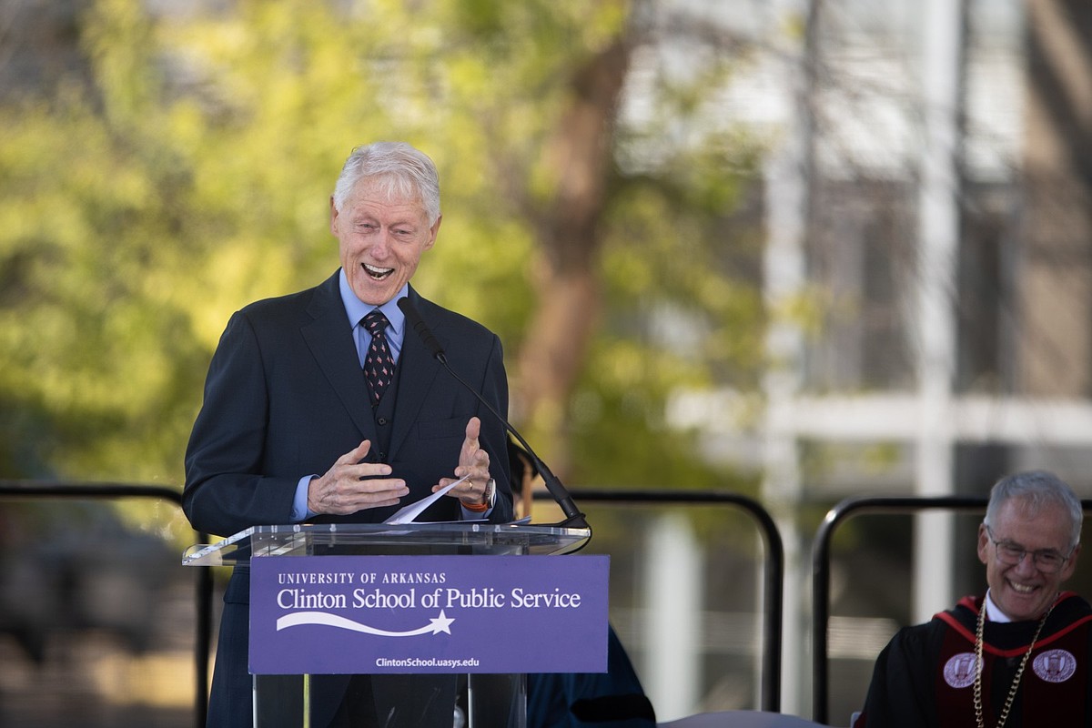 Former president addresses Clinton School’s 20th graduating class, praises diversity against division