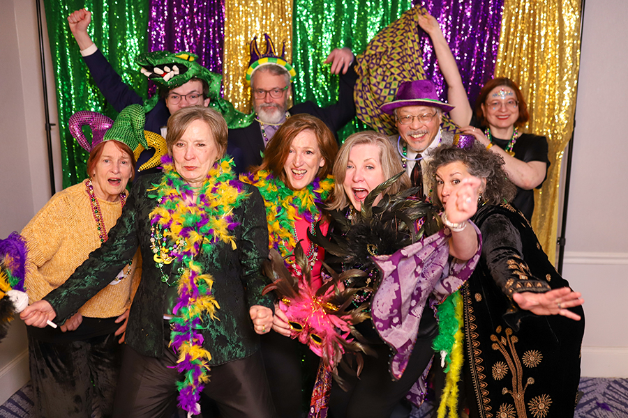 Photo by Olivia Ross / The Cowan-Maedgen group in the Remlap Productions photo booth