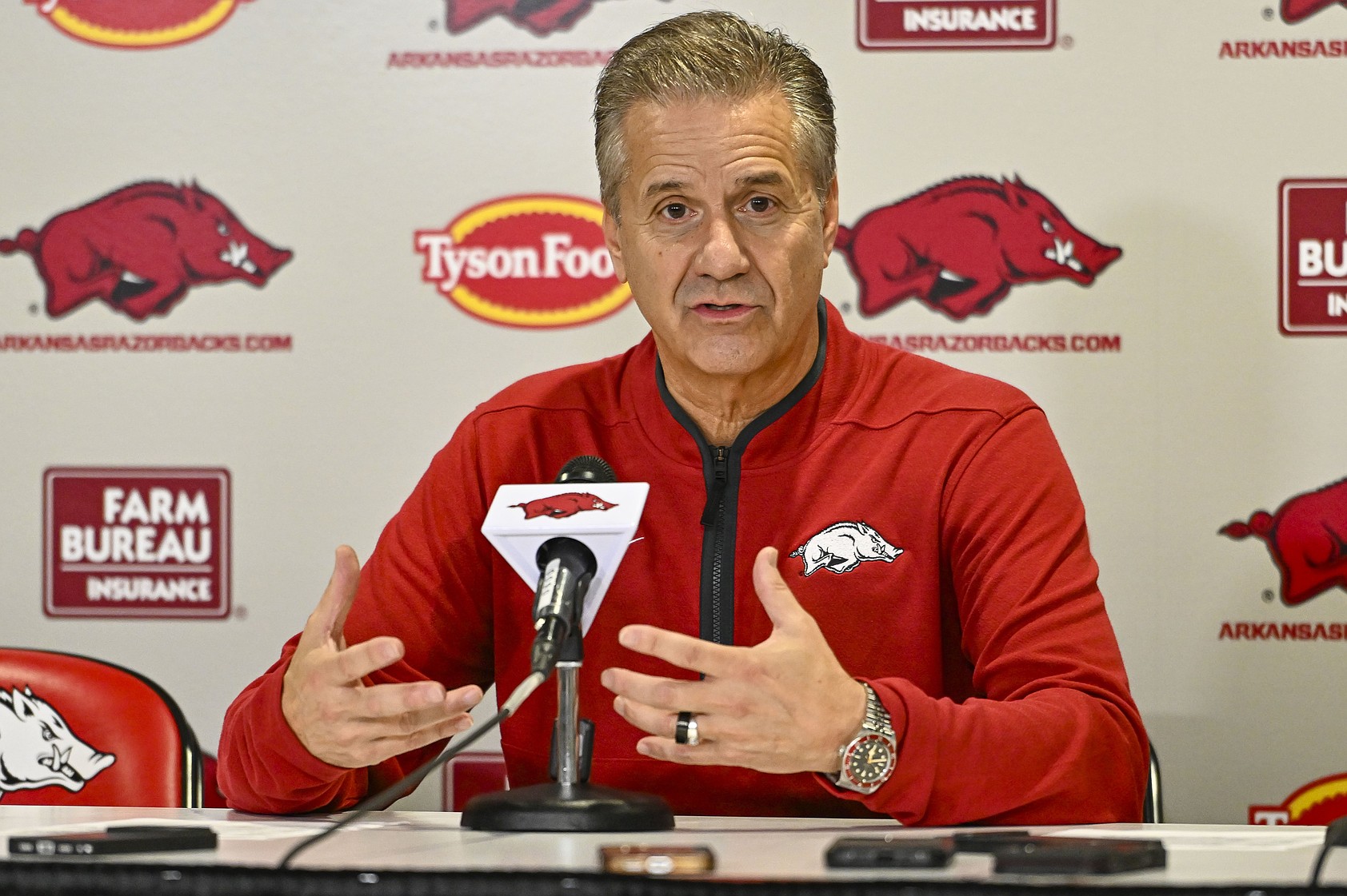 John Calipari press conference: Arkansas basketball coach, players ...