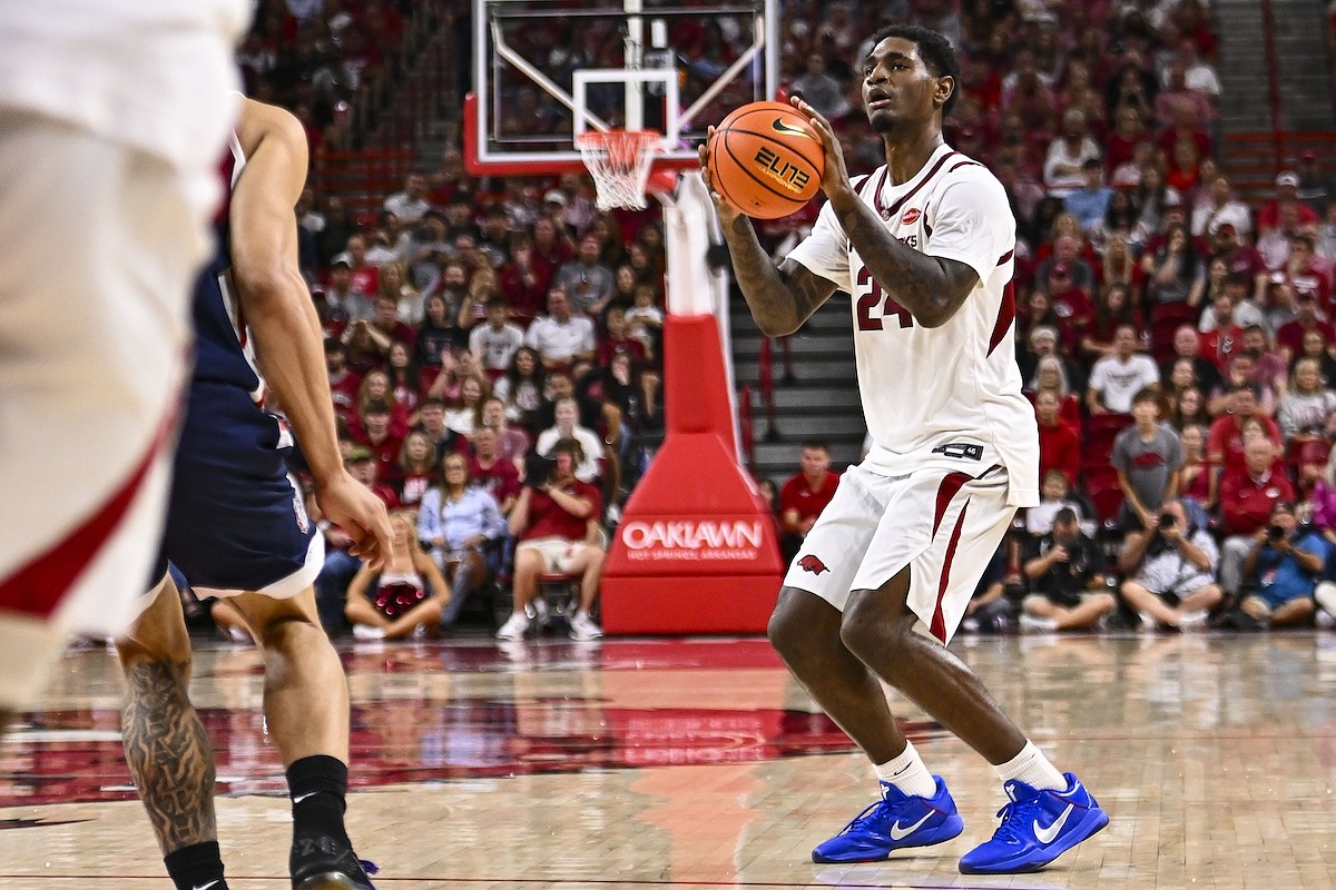 Arkansas basketball's Billy Richmond shows 3-point improvement in Gonzaga exhibition