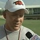 Coach Petrino talks to reporters after practice on Thursday before Western Illinois game