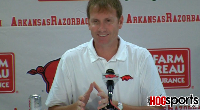Arkansas basketball coach John Pelphrey previews the beginning of preseason practices Friday. 