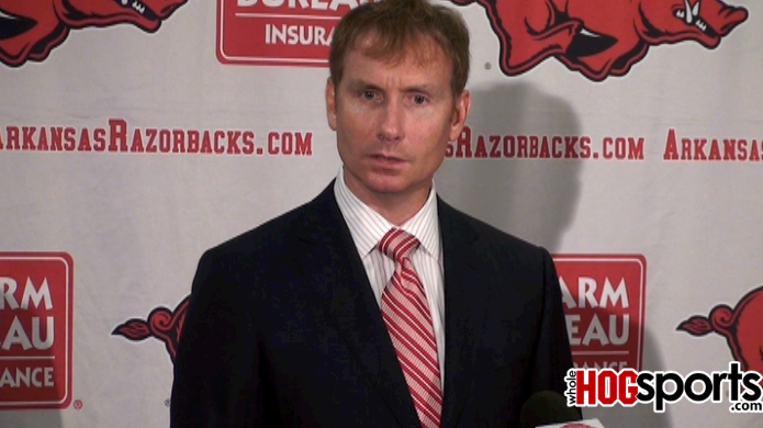 Arkansas coach John Pelphrey recaps the first day of the week-long national signing period, giving a preview of signees Aaron Ross, Hunter Mickelson, B.J. Young and Devonta Abron. 