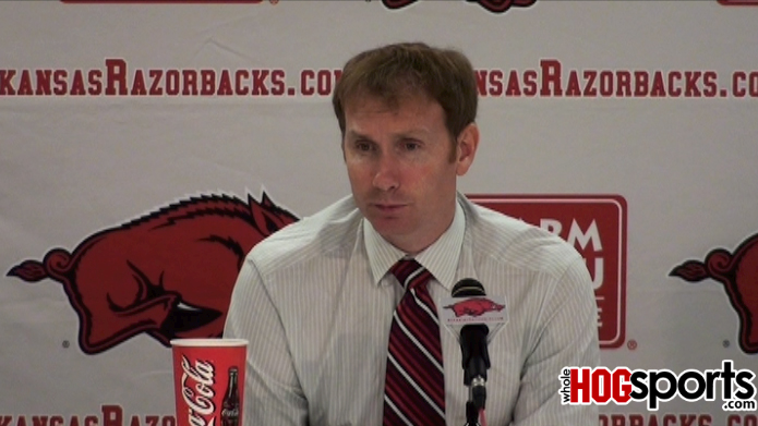 Arkansas coach John Pelphrey recaps his team's 66-56 win over Southeast Missouri State on Wednesday at Bud Walton Arena. 