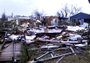 Washington County Sheriff Tim Helder interviewed at the scene of the storm damage in Cincinnati Ark.
