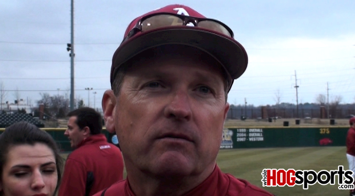 Arkansas coach Dave Van Horn recaps the Razorbacks' 10-0 win over Delaware State Sunday afternoon at Baum Stadium. 