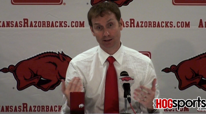 Arkansas coach John Pelphrey recaps the Razorbacks' 77-76 overtime win over No. 22 Kentucky Wednesday night at Bud Walton Arena. 