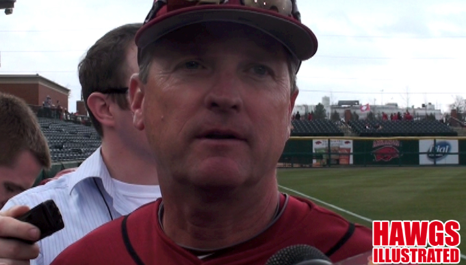 Arkansas coach Dave Van Horn recaps the Razorbacks' 10-1 win over Utah Sunday at Baum Stadium. Arkansas swept the three-game series. 
