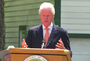 Former President Bill Clinton returned to the home where he spent the first years of his life to dedicate it as a national historic site.