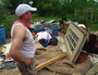 A Vilonia man wasn&#x27;t hurt Monday as a tornado descended on his home, knocking it off its foundation, ripping away the roof and sending his possessions flying.